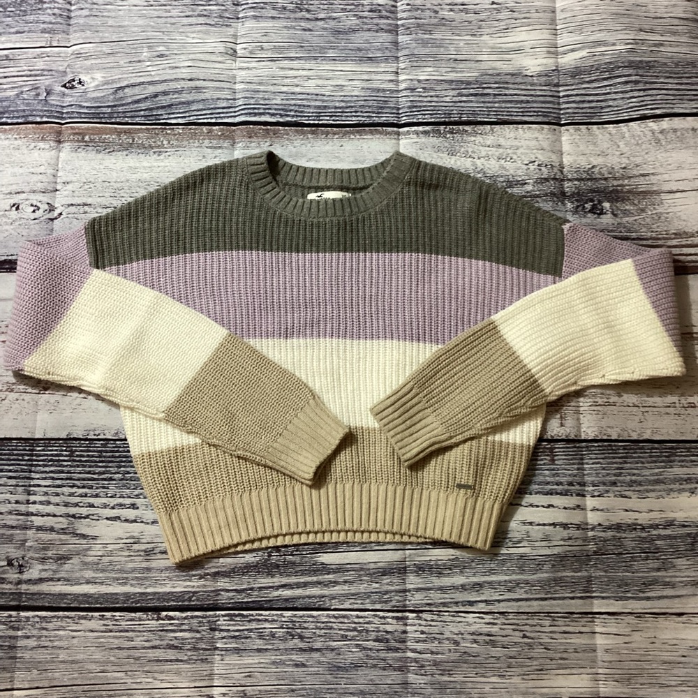 NWOT Hollister Striped Knit Sweater in Earth Tones